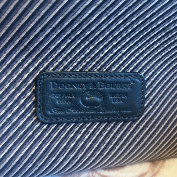 Dooney & Bourke Black and Gray Diagonal Stripe Tote - Picture 2 of 7